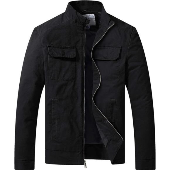 Men's Cotton Military JacketLightweight Canvas Field Coat